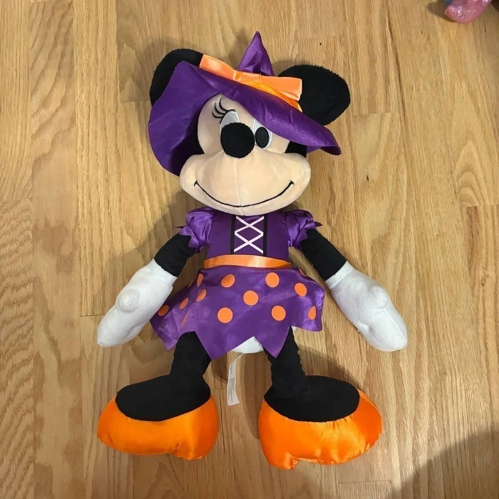 Disney Minnie Mouse 21” Wicked Witch Purple Orange Halloween Plush Stuffed